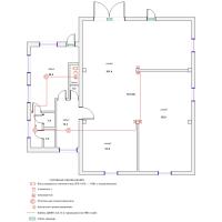 Схема монтажа СОУЭ офисно-складского помещения (эконом-вариант)
