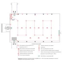 Схема монтажа пожарной сигнализации выставочного комплекса (эконом-вариант)